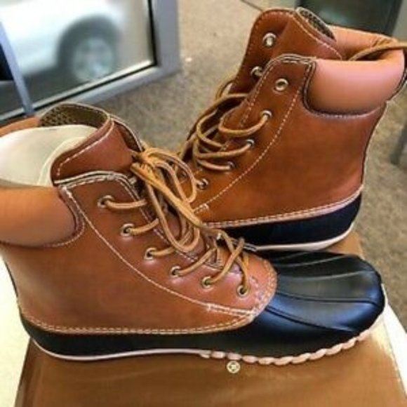OUTWOODS Duck Boots by Rain Faux Leather Waterproof Rubber Ankle lBoots … - Picture 7 of 12